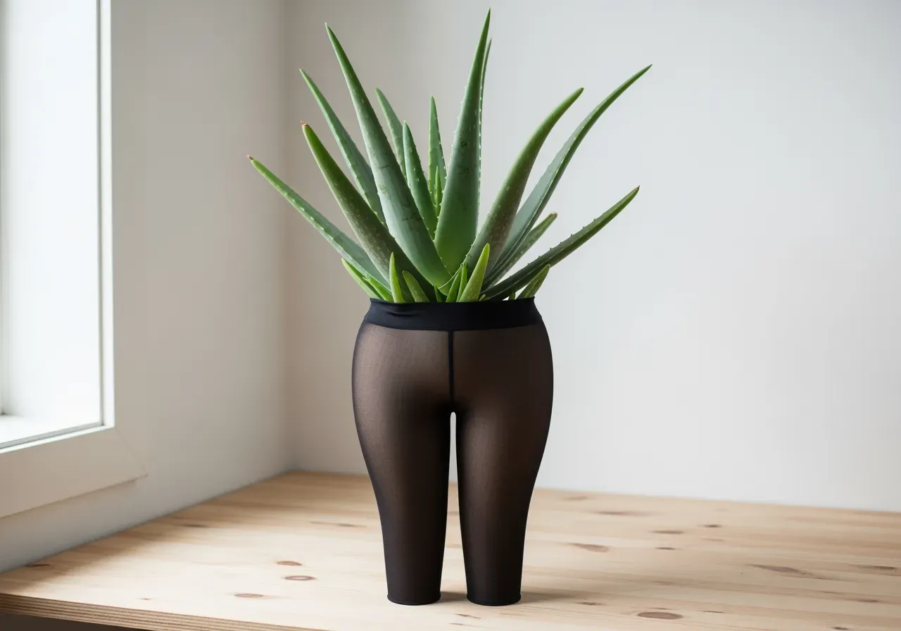 Aloe vera i svarta strumpbyxor