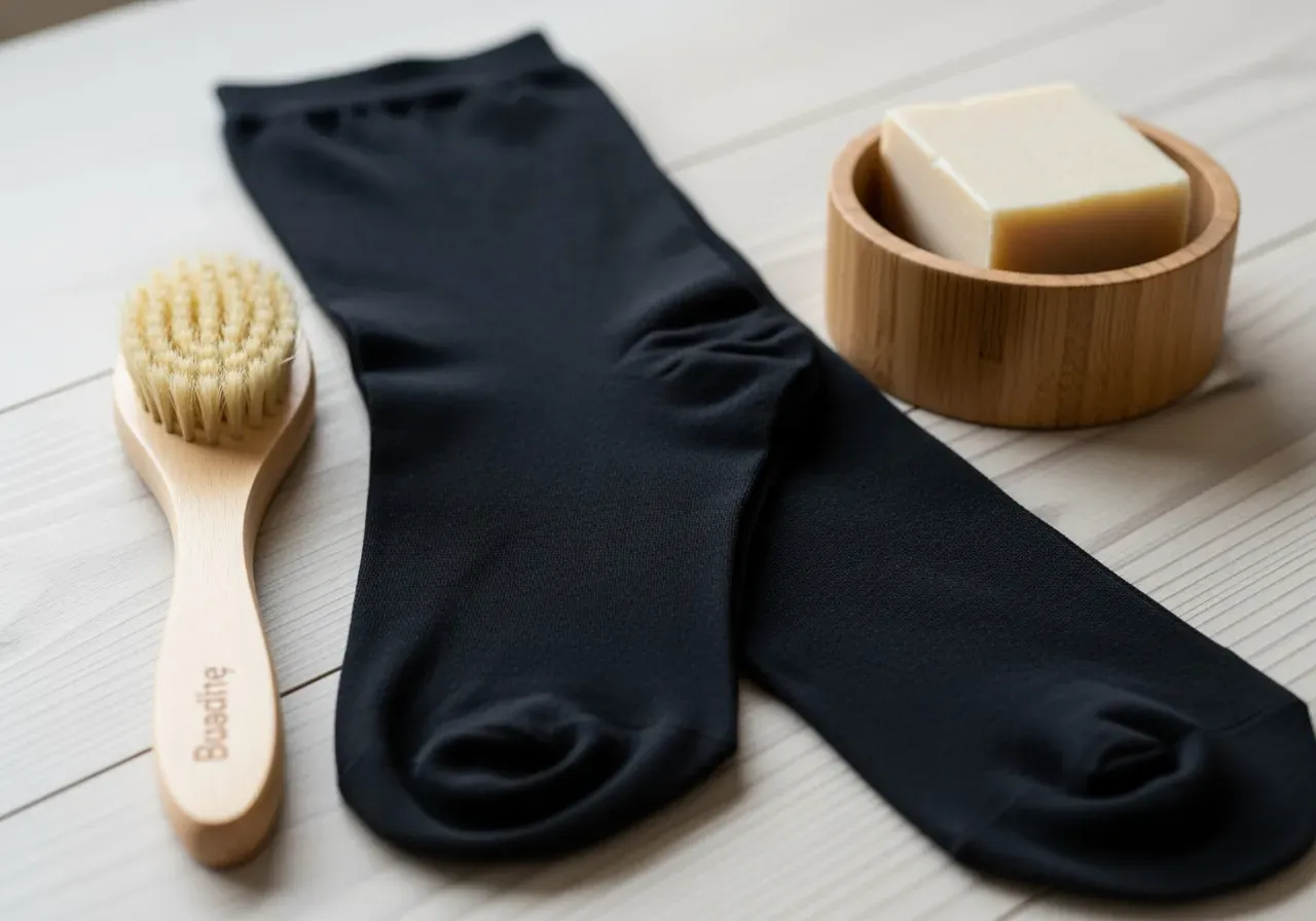 Skötsel svarta nedbrytbara strumpbyxor