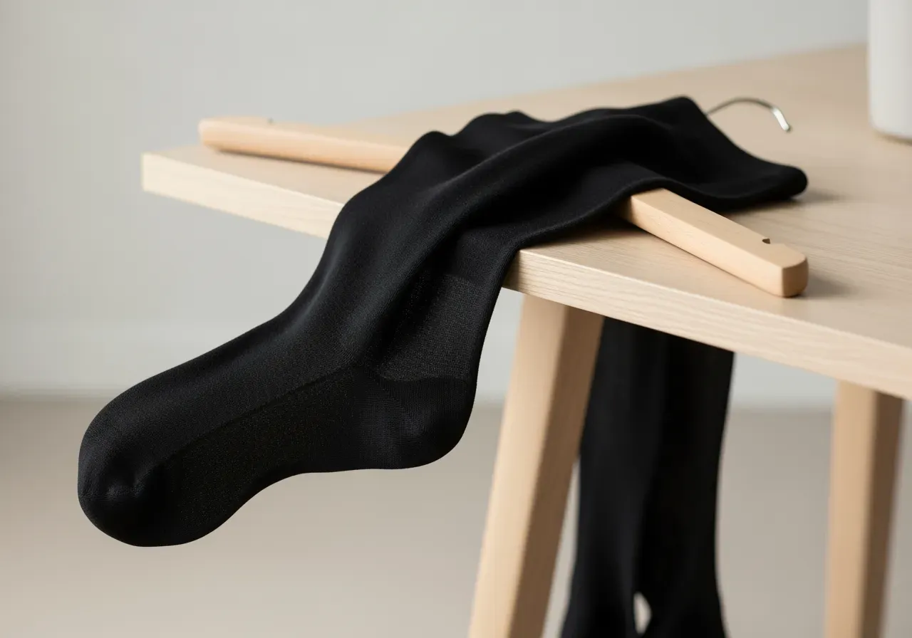 Svarta strumpbyxor för stil och miljö